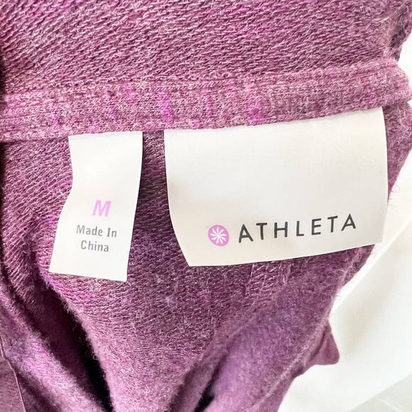 Athleta Inner Twist Wrap Front Hoodie in Chianti Heather Maroon Size Medium - Picture 7 of 9